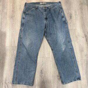 Lee Pants Mens 38x30 Blue Dungarees Carpenter Denim Pants Baggy Y2K VTG